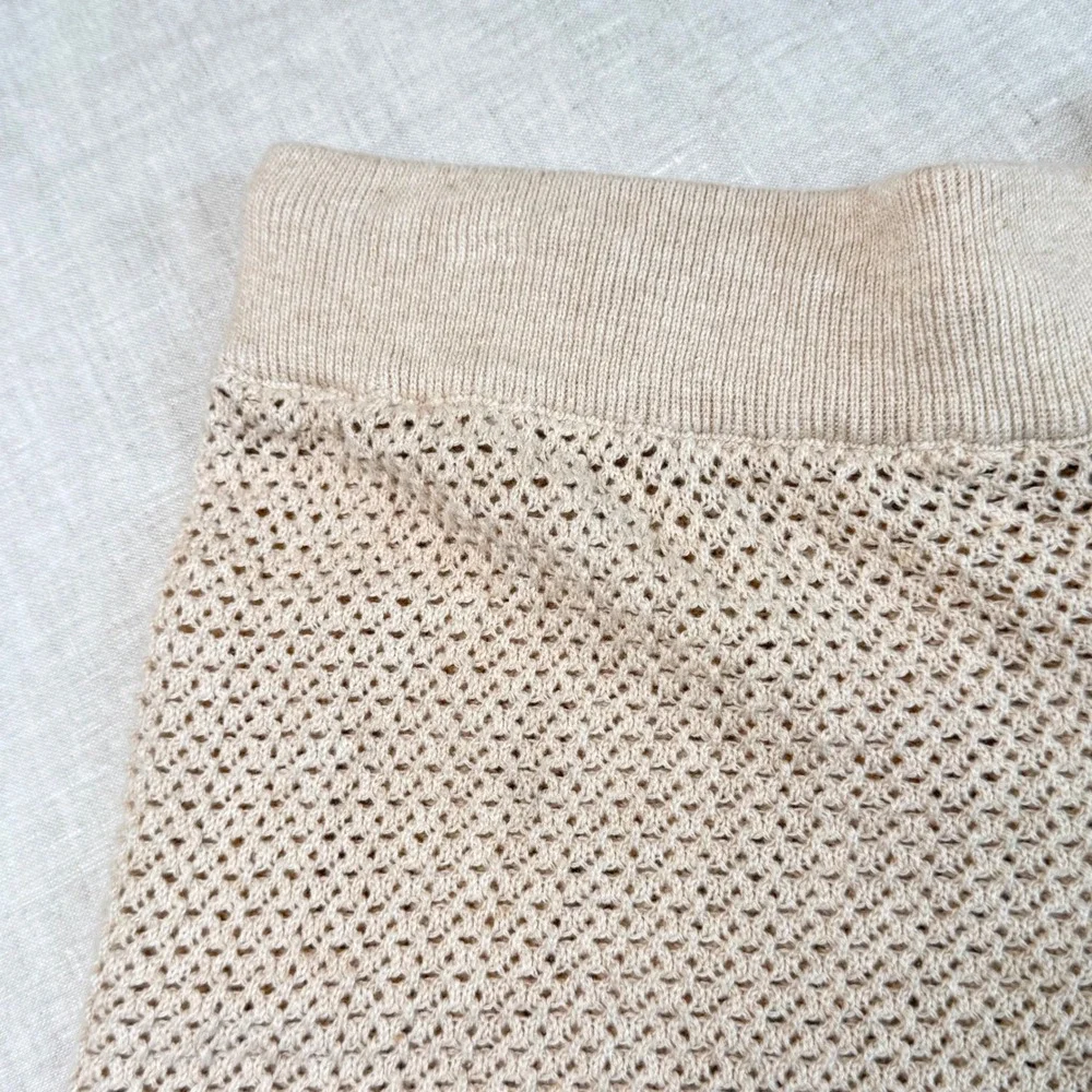 Pact Crochet Knit Shorts Womens S Beige Beachside Linen Crochet Organic Cotton